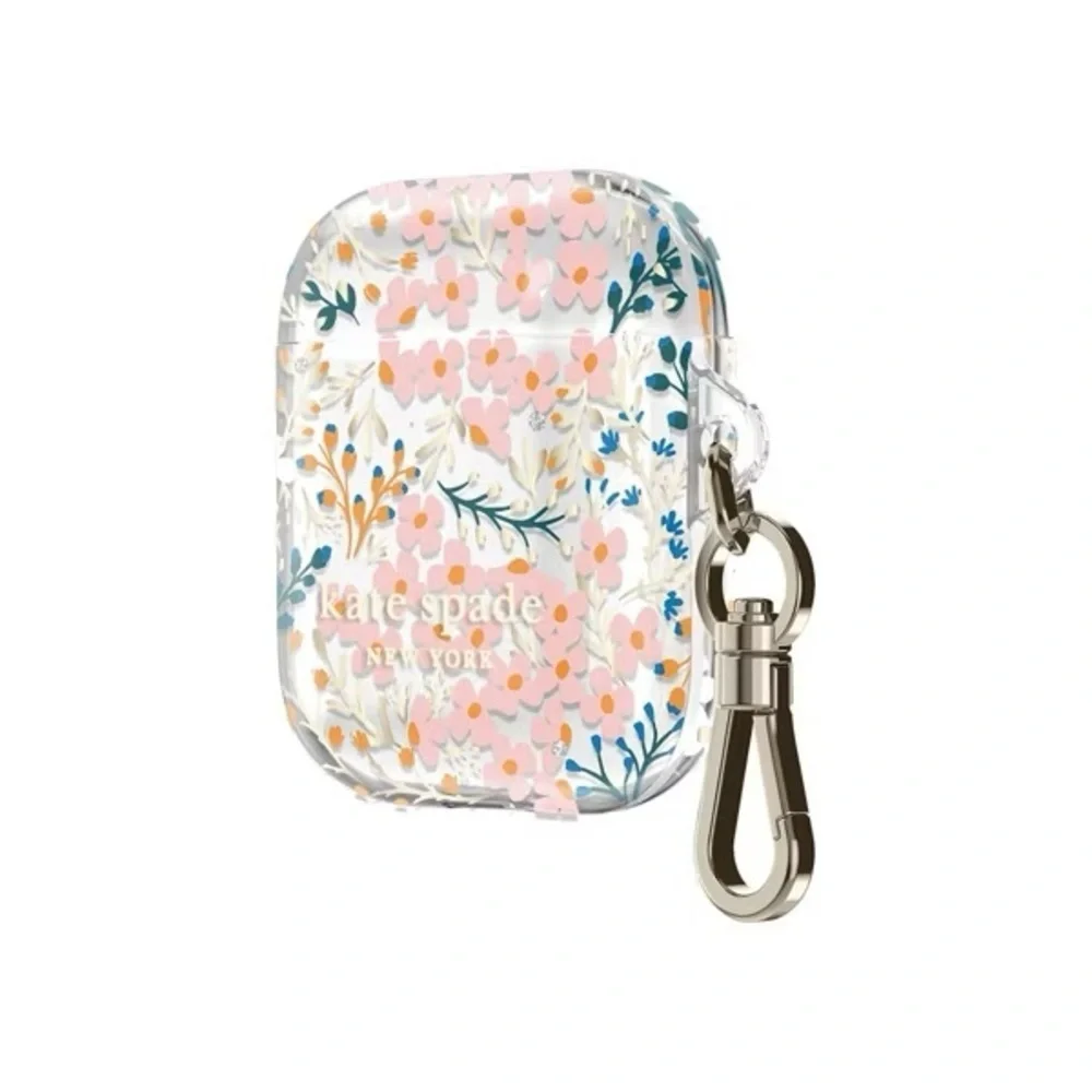 Kate Spade New York Floral Apple AirPods Case with Clip::1st & 2nd Generation